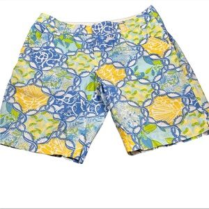 Lilly Pulitzer Chipper Shorts Monkeys Lemons “Multi Fresh Fruity Patch” - Size 8